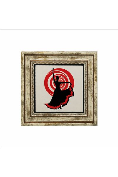 Sadrazam Pictură din piatră naturală imprimată cu dansatoare de flamenco spaniolă (25 X 25 KRG-63)
