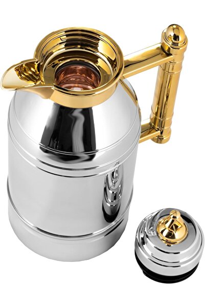 ALSAIF Coffee And Tea Vaccum Flask In Nickel/gold / Leak-proof And Keeps Drinks Hot 1 Liter