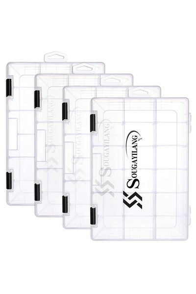 Sougayilang 4pcs-3600 Sougayilang Fishing Tool Box 1/2/4pcs 3600 3700 Plastic Bait Storage Box Portable Fishing