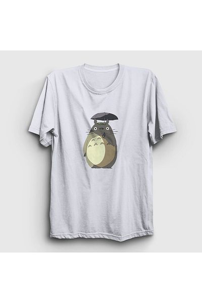 Presmono Unisex Λευκό T-Shirt My Neighbor Totoro Rain 539490 ττ
