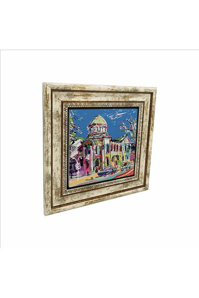 Sadrazam Pictură cu piatră naturală imprimată cu imaginea Ucrainei (25 X 25 KRG-66)