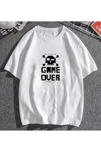 Gofeel White My Hero Academia Printed Detailed Short Sleeve Oversize Unisex T-Shirt
