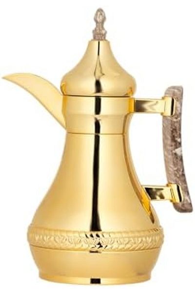 ALSAIF Coffee And Tea Vaccum Flask Steel In Gold / Leak-proof And Keeps Drinks Hot 0.35 Liter