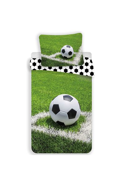 Mickey Mouse Set lenjerie de pat, Husa pilota, 140x200 cm, Husa perna, 70x90 cm, Multicolor, Teren de fotbal