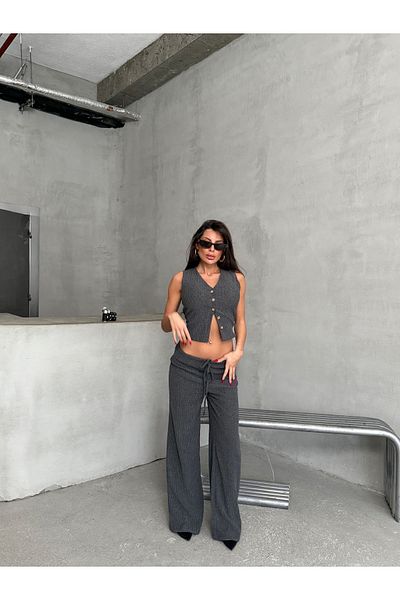 Ekim Store Set de pantaloni cu vestă Uludağ cu nasturi
