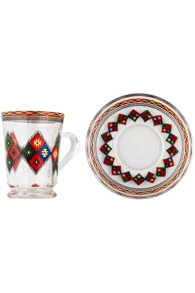 ALSAIF Deluxe Cup And Saucer Set From Al Saif, 12 Pieces, Multicolor