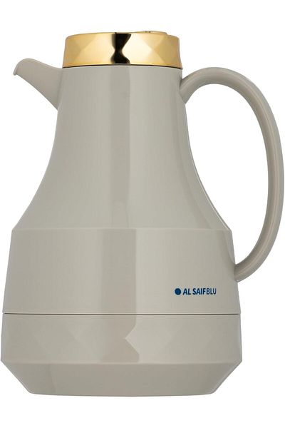 ALSAIF Blu Coffee And Tea Vacuum Flask, 1l Light Grey/gold