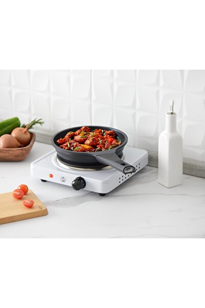 ALSAIF Electric Stove Single Burner Stainless Steel 1500w With Heat Control Button By ALSAIF. White