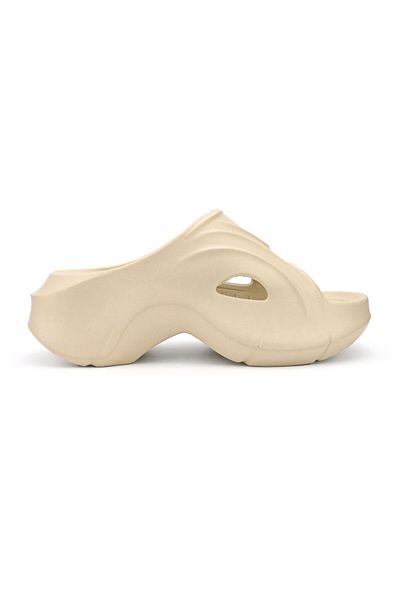 Tmall Women's Casual Slippers, Foam, Lightweight, Size 44, Beige