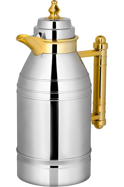 ALSAIF Coffee And Tea Vaccum Flask In Nickel/gold / Leak-proof And Keeps Drinks Hot 1 Liter