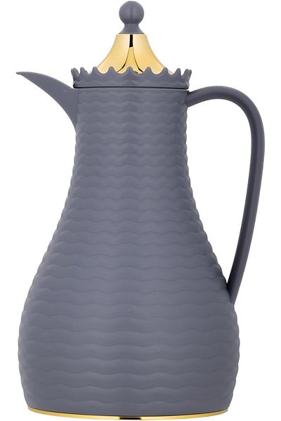 ALSAIF Deva Coffee And Tea Vacuum Flask, Leak-proof And Keeps Drinks Hot, 1l ,dark Grey/gold