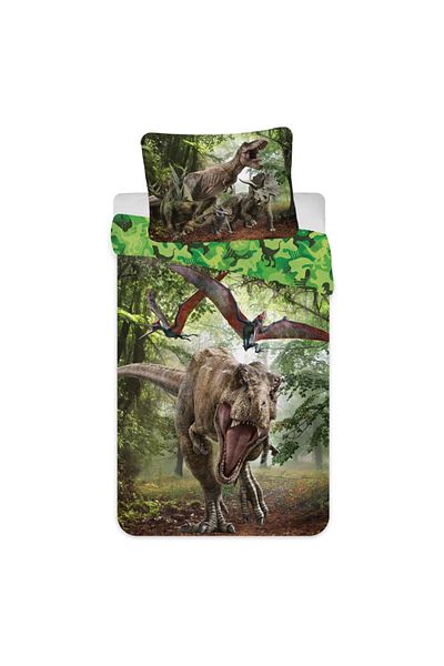JURASSIC WORLD Set lenjerie pat, 2 piese, husa pilota, 140×200 cm, husa perna, 70×90, multicolor, Jurassic World