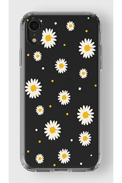 moonset Iphone XR Uyumlu Papatya Tasarımlı Baskılı Şeffaf Telefon Kılıfı
