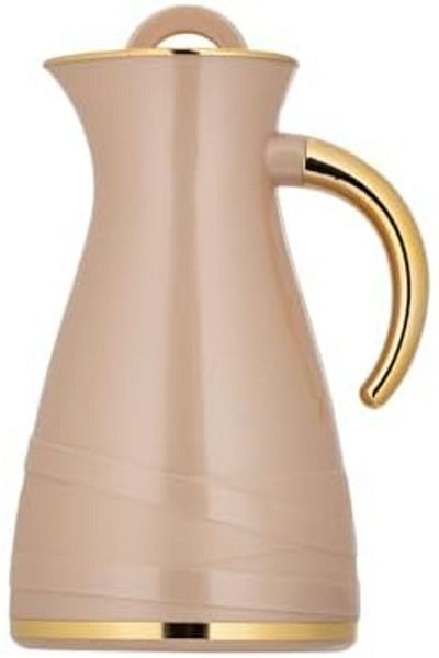 ALSAIF Deva Coffee And Tea Vaccum Flask In Brown/gold / Leak-proof And Keeps Drinks Hot 1 Liter