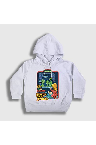 Presmono Hanorac alb cu glugă Jenny's New Friends pentru copii unisex 538581 tt