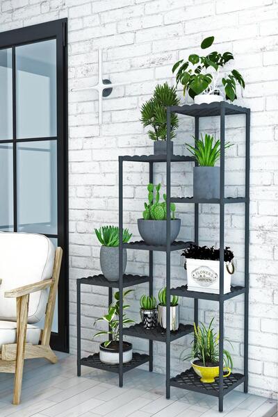Mgr Office Raflı Moblen Çiçek Saksılık Rafı Standı Balkon Rafı Çok Amaçlı Sak...