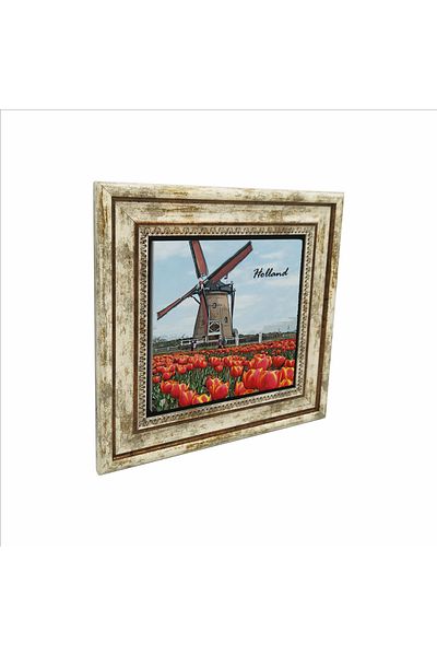 Sadrazam Natural Stone Painting with Dutch Visual Print (25 X 25 Krg-28)