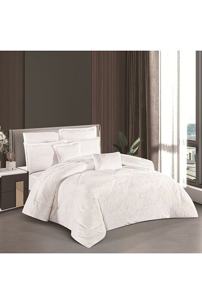 Levore Horse Fur and Velvet Winter Double-Sided Comforter Set with Durable and Soft Fabric and Heavy Filling, 8 Pieces, King Size