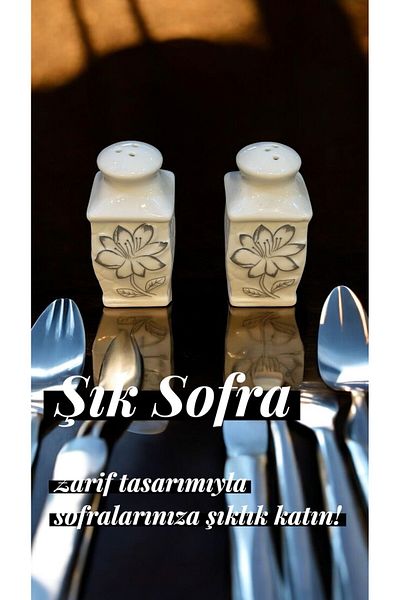 kitchenboost Porcelain Salt Shaker - 2 Salt Shakers with Pattern