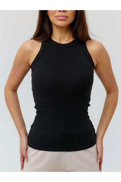 Katmirra Halter Yaka Kaşkorse Penye Kadın Body Badi  (Siyah-Beyaz-Çağla Yeşili)