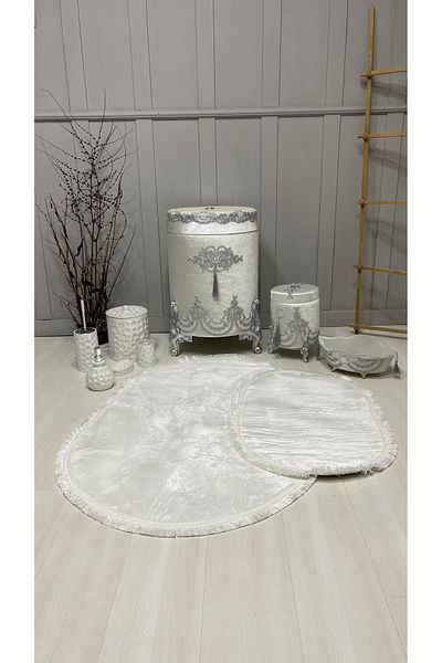 asra tasarım Laundry Basket, Bath Kit, Bath Mat, Carpet, Mat
