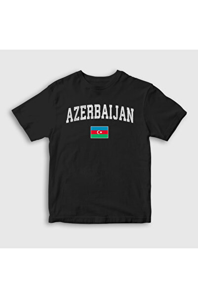 Presmono Unisex dečja crna zastava V2 Azerbejdžan Azerbejdžan T-shirt 536619tt
