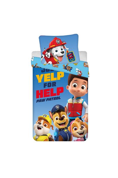 PAW PATROL Set 2 piese lenjerie de pat, Husa pilota, 140x200 cm, husa perna, 70x90 cm, Multicolor, Paw Patrol