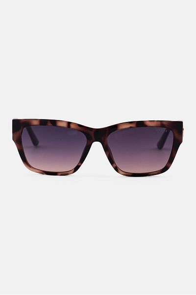 Guess Women GU0010555B56 Square Sunglasses, Havana