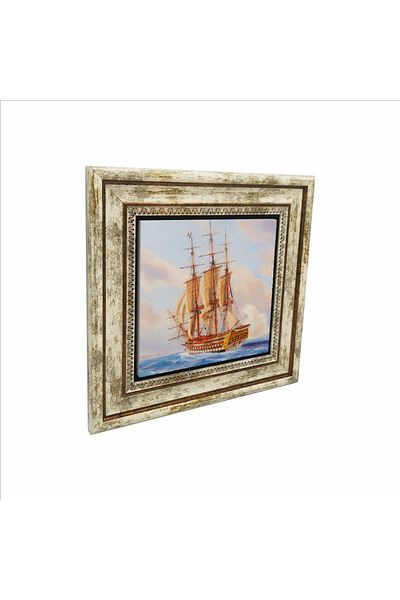 Sadrazam French Ship Official Printed Natural Stone Painting (25 X 25 Krg-132)