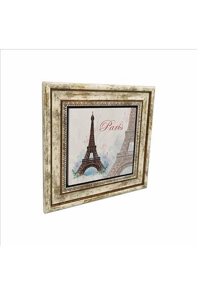 Sadrazam Eiffel Tower Printed Natural Stone Painting (25 X 25 Krg-1)