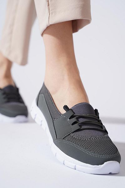 Moda Pie Ciel rubber tied anorak women's orthopedic ballet flat smoke