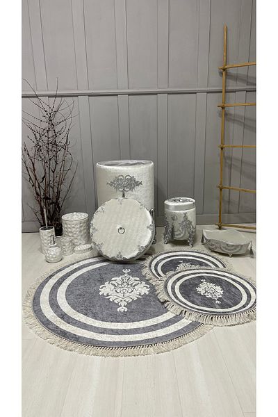 asra tasarım Laundry Basket, Bath Kit, Bath Mat, Mat