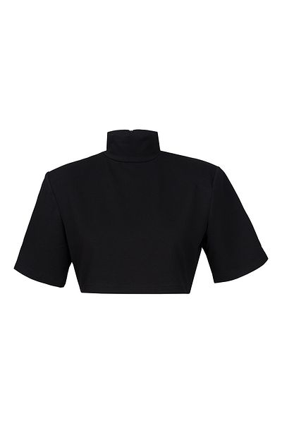 laulei Padded Stand Collar Crop