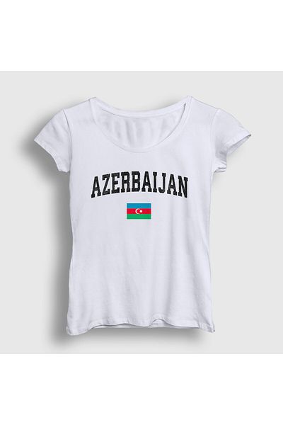 Presmono Tricou pentru femei cu steag alb V2 Azerbaidjan Azerbaidjan 536629 tt