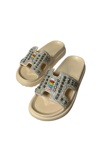 Lion Daily Use Ultra Light Eva Slippers with Stones for Beach Pool