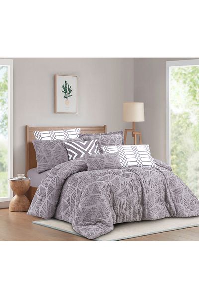 Levore Livori comforter set, made of durable and soft fabric, with a modern and distinctive pattern that satisfies all tastes, 8 pieces, king size