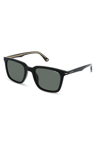 Police Police Champ 4 Man Square Sunglass Shiny Black_Green 52-21-145