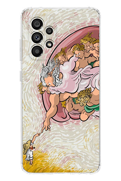 moonset Samsung Galaxy A52 Uyumlu Van Gogh Tasarımlı Baskılı Şeffaf Telefon K...