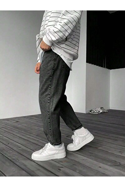 Cuqq Denim Erkek Boyfriend Fit Denım Antrasit Jean Kot Pantolon