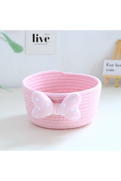 Choice سلال تخزين كرتونية لطيفة على شكل حرف A وردي S مصنوعة من حبل قطني منسوج...