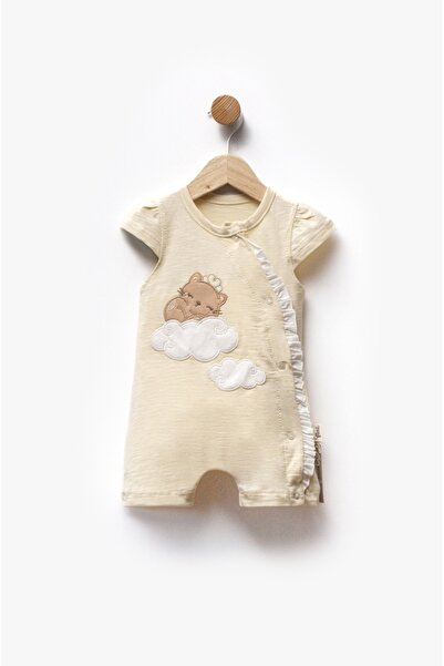 Momercy Uykucu Kedicik Kız Bebek Yazlık Tulum Barbatöz