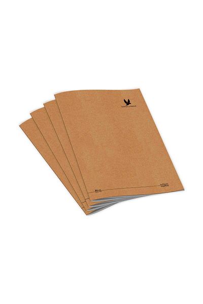 myoffice مجموعة دفاتر ملاحظات Wings Journal مكونة من 4 قطع - مقاس A5، مسطر، غطاء كرافت، 96 ورقة