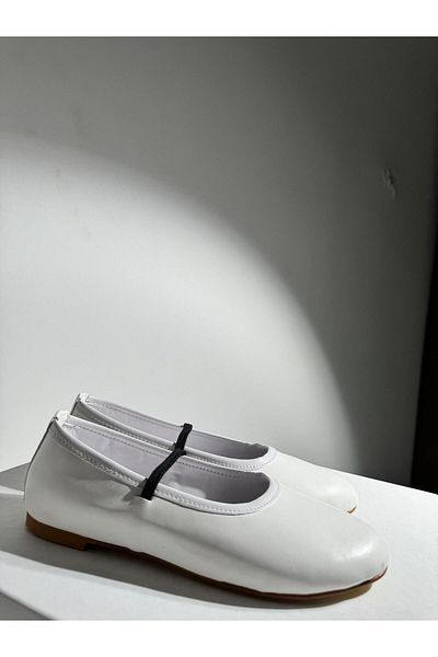 Eataly Shoes Balerini Pola din cauciuc alb