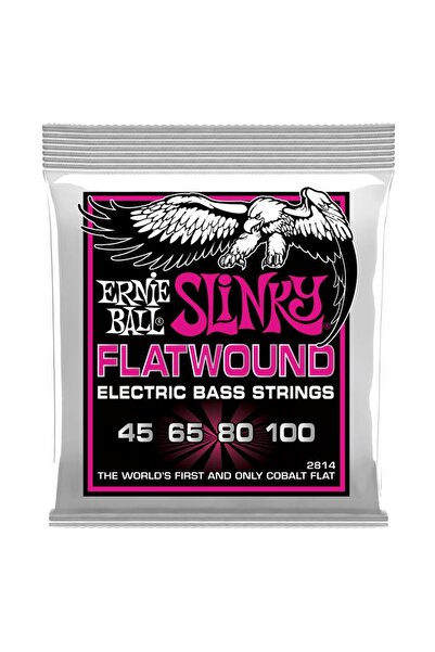 Ernie Ball P02814 - Super Slinky Flatwound 45-100 Bas Gitar Teli