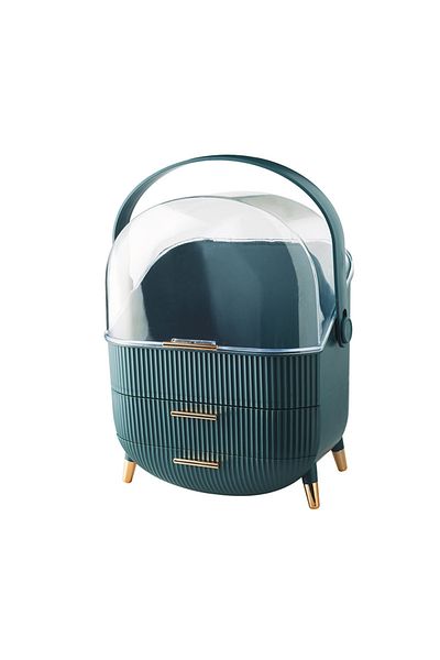 Choice Light Luxury Green Cosmetic Storage Box Bathroom Big Capacity Waterproof Dustproof Jewelry Makeup Or