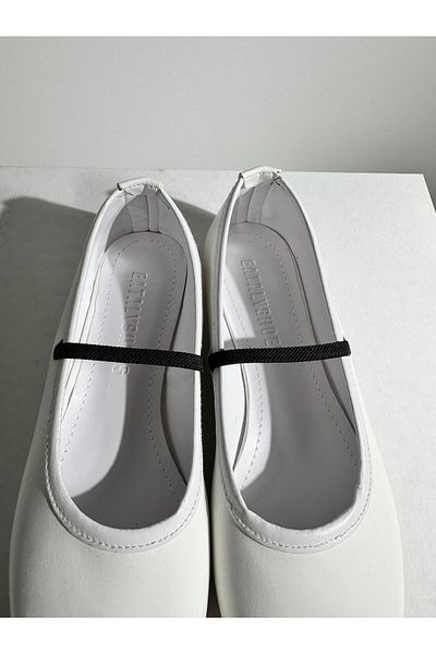 Eataly Shoes Balerini Pola din cauciuc alb