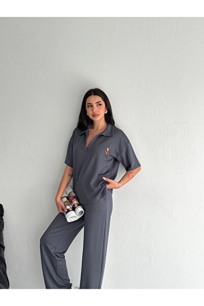 02Lady Fashion POLO YAKA AYICIK TEDDY MODAL KUMAŞ EŞOFMAN TAKIM