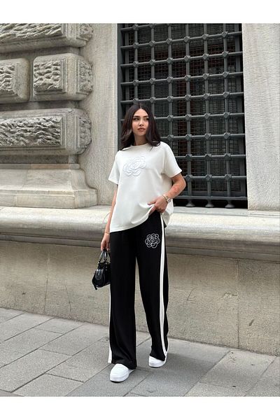 02Lady Fashion ROSE BRODATĂ CU DETALII DE FĂRĂ ȚESĂTURĂ MODAL