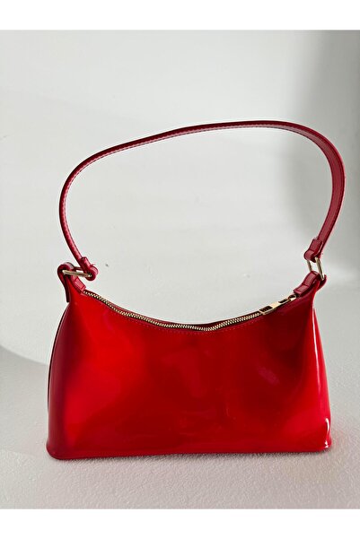 Eataly Shoes حقيبة يد من الجلد اللامع باللون الأحمر