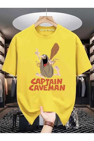 New Shine Тениска с щампа Captain Caveman и голям размер
